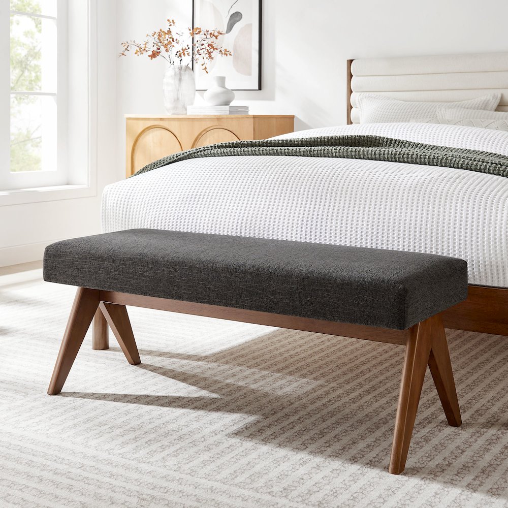 Lyra 47" Fabric Upholstered Bench. Picture 7