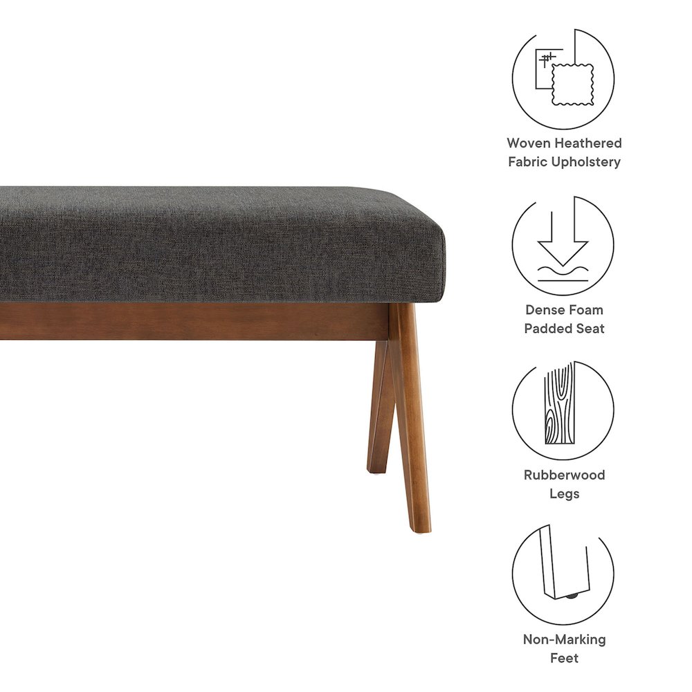 Lyra 47" Fabric Upholstered Bench. Picture 2