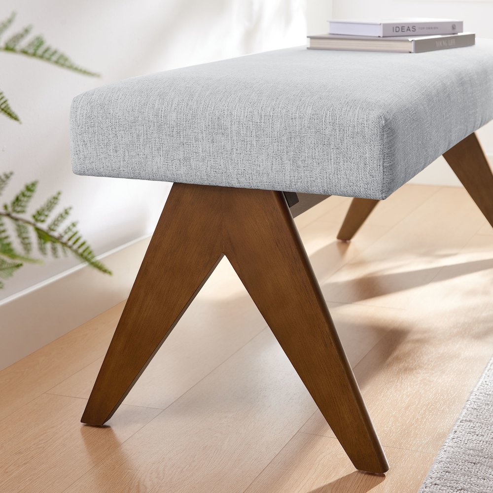 Lyra 47" Fabric Upholstered Bench. Picture 9