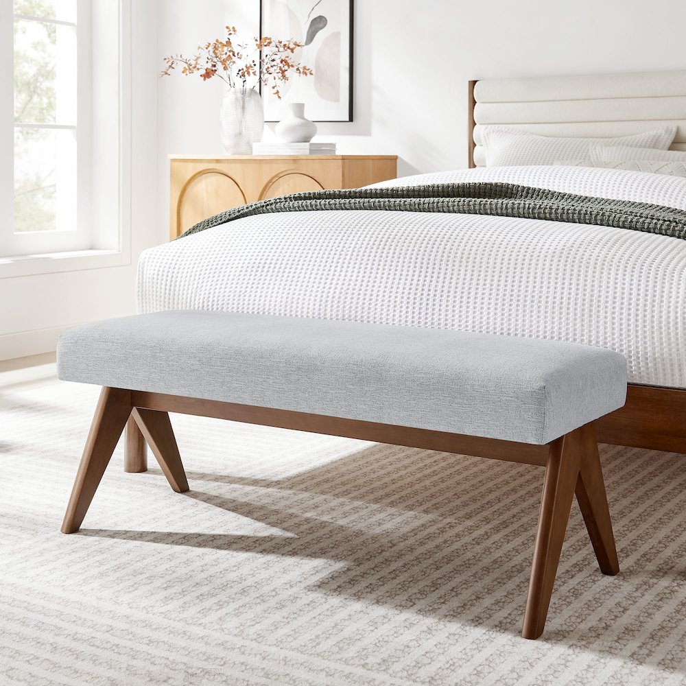 Lyra 47" Fabric Upholstered Bench. Picture 7