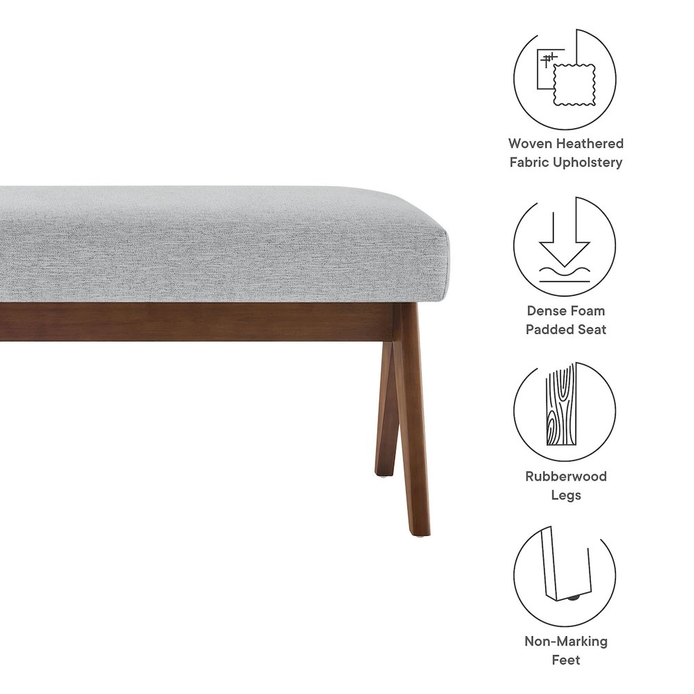 Lyra 47" Fabric Upholstered Bench. Picture 2
