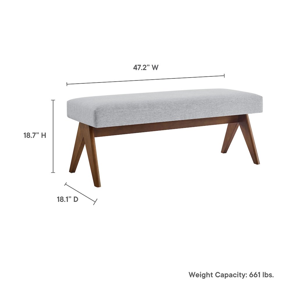 Lyra 47" Fabric Upholstered Bench. Picture 3