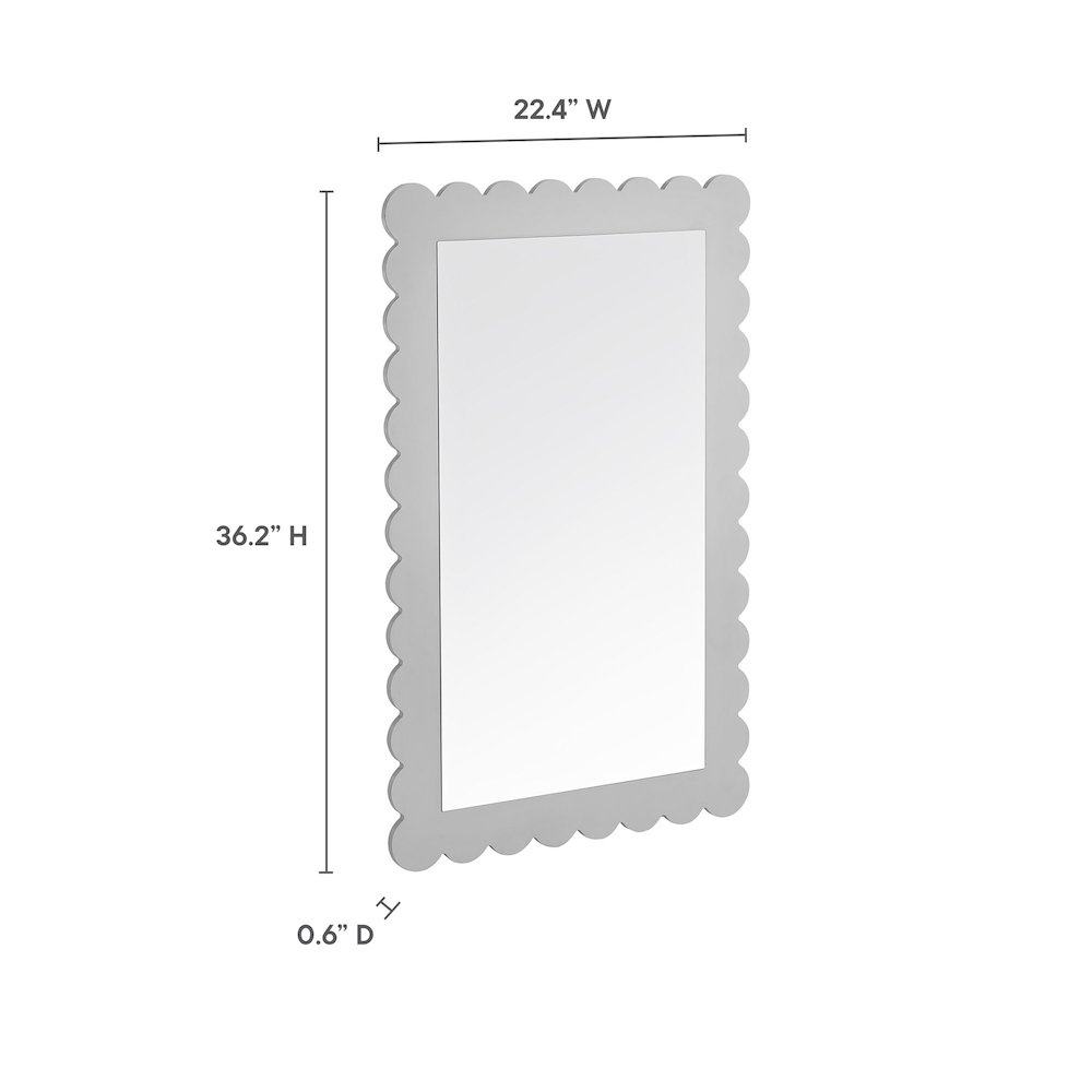 Emmeline Scalloped Rectangle Wall Mirror. Picture 2