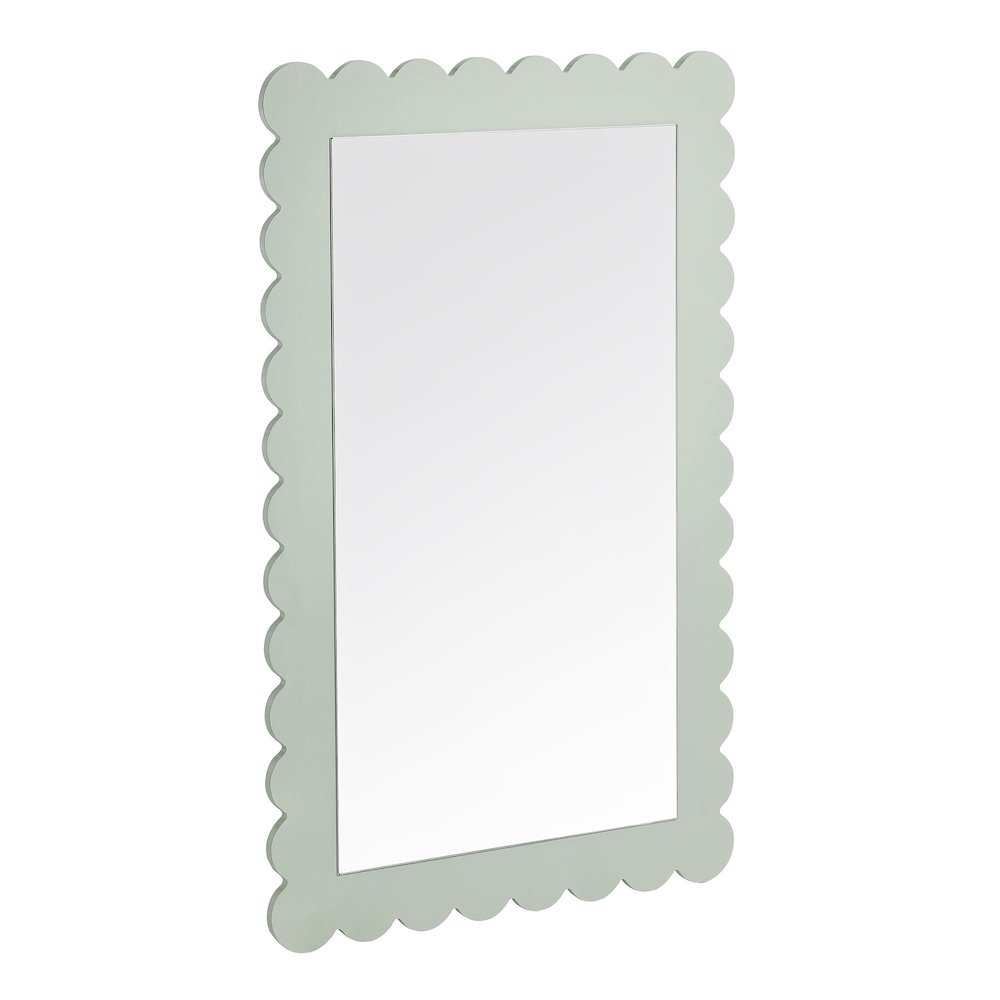 Emmeline Scalloped Rectangle Wall Mirror. Picture 1