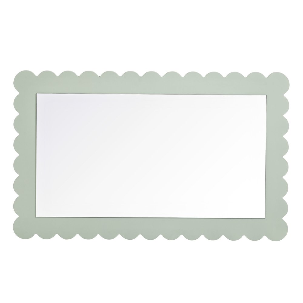 Emmeline Scalloped Rectangle Wall Mirror. Picture 4