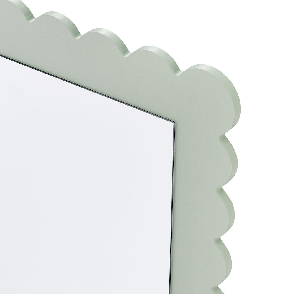 Emmeline Scalloped Rectangle Wall Mirror. Picture 6