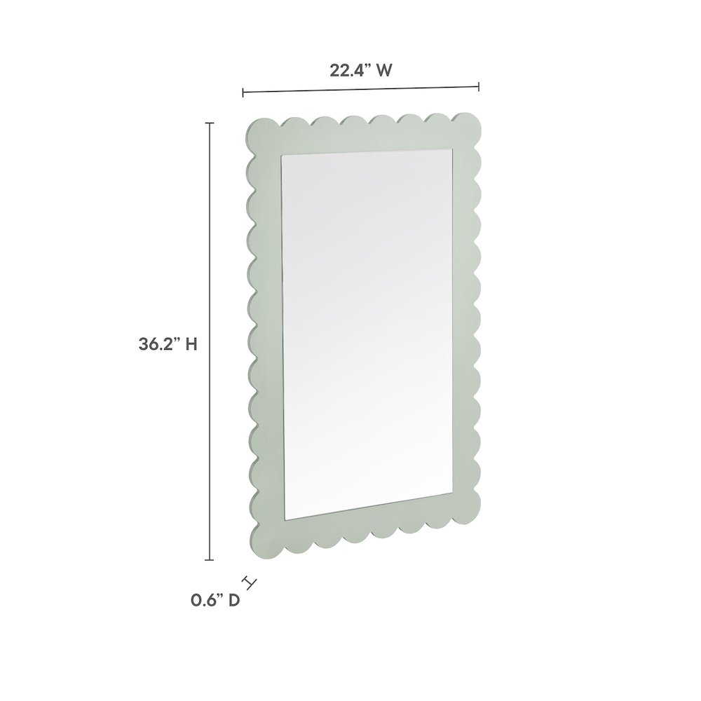Emmeline Scalloped Rectangle Wall Mirror. Picture 2
