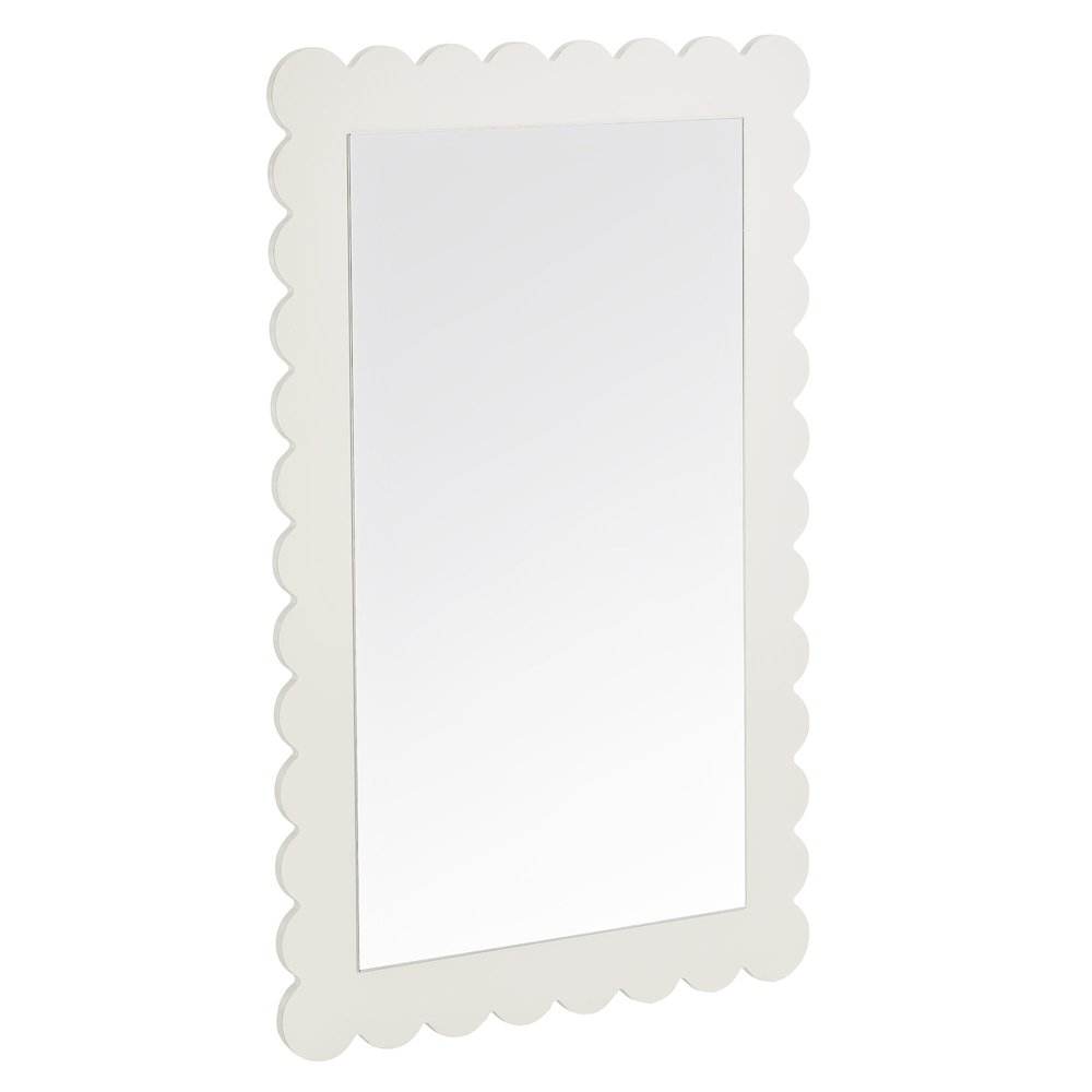 Emmeline Scalloped Rectangle Wall Mirror. Picture 1