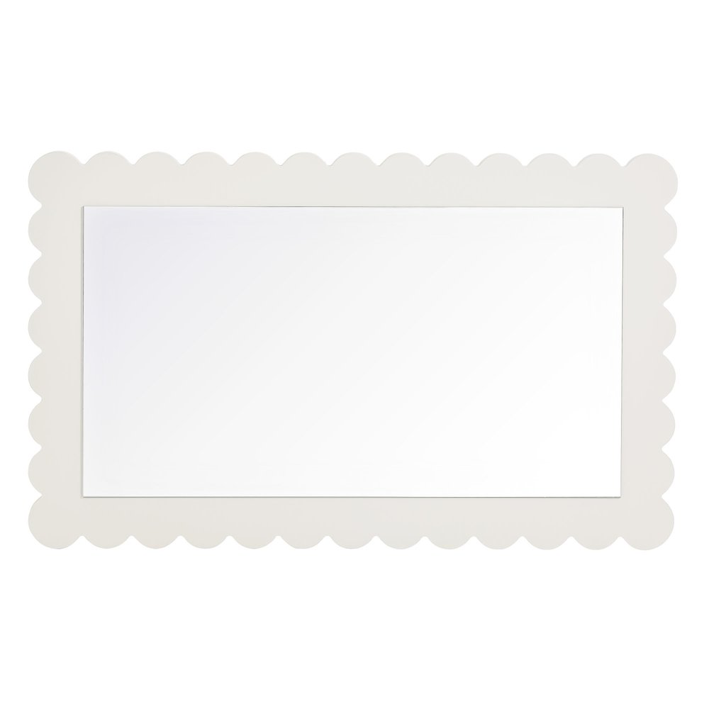 Emmeline Scalloped Rectangle Wall Mirror. Picture 4