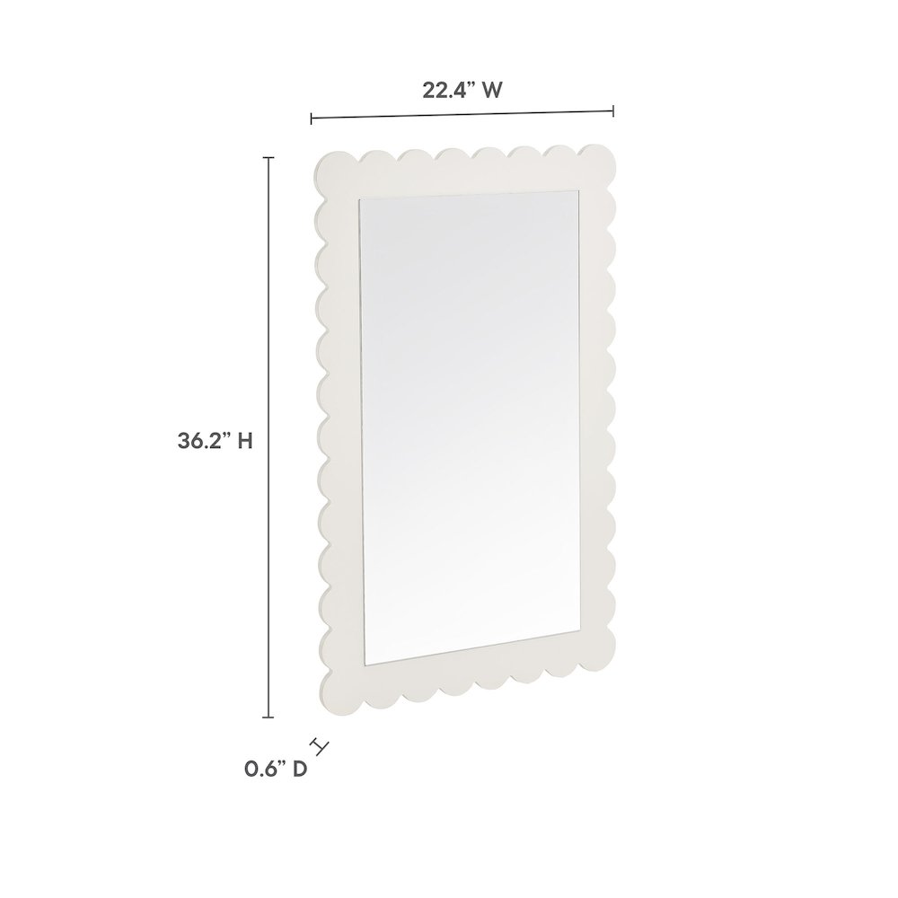 Emmeline Scalloped Rectangle Wall Mirror. Picture 3
