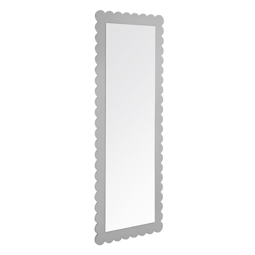 Emmeline Scalloped Rectangle Floor Mirror. Picture 1