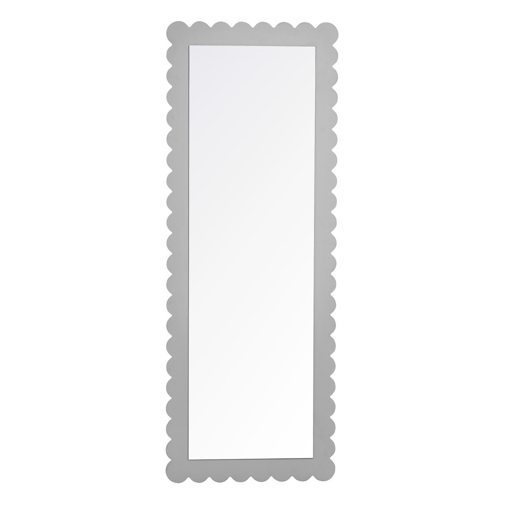 Emmeline Scalloped Rectangle Floor Mirror. Picture 4