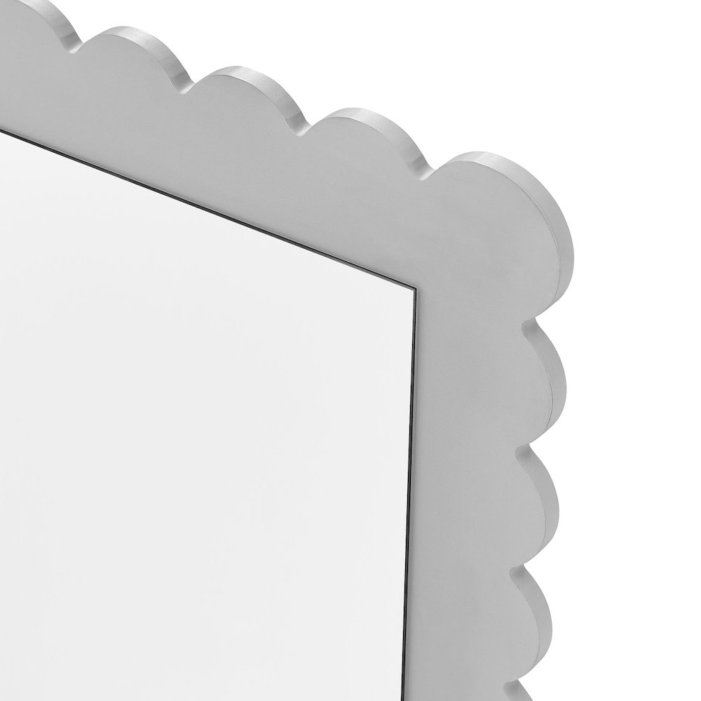 Emmeline Scalloped Rectangle Floor Mirror. Picture 6