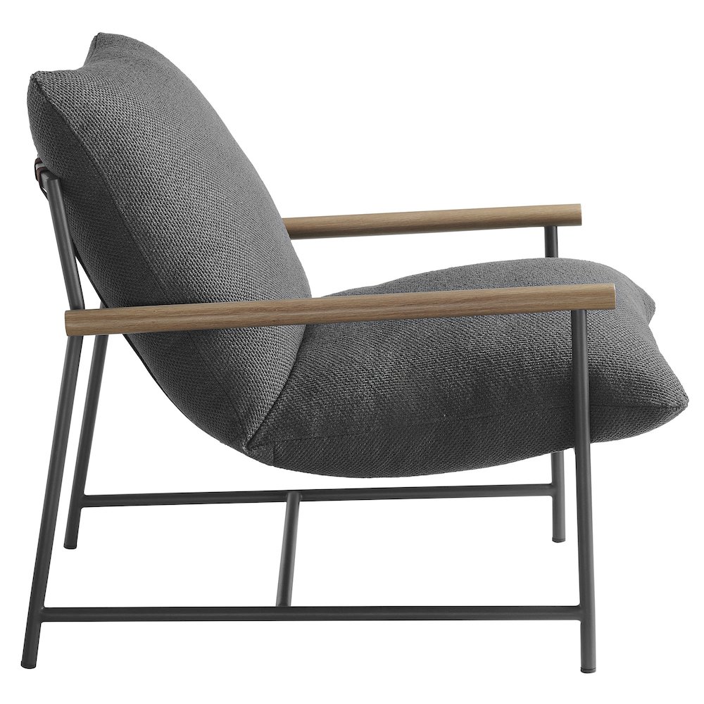 Raya Outdoor Patio Boucle Sling Lounge Chair. Picture 4