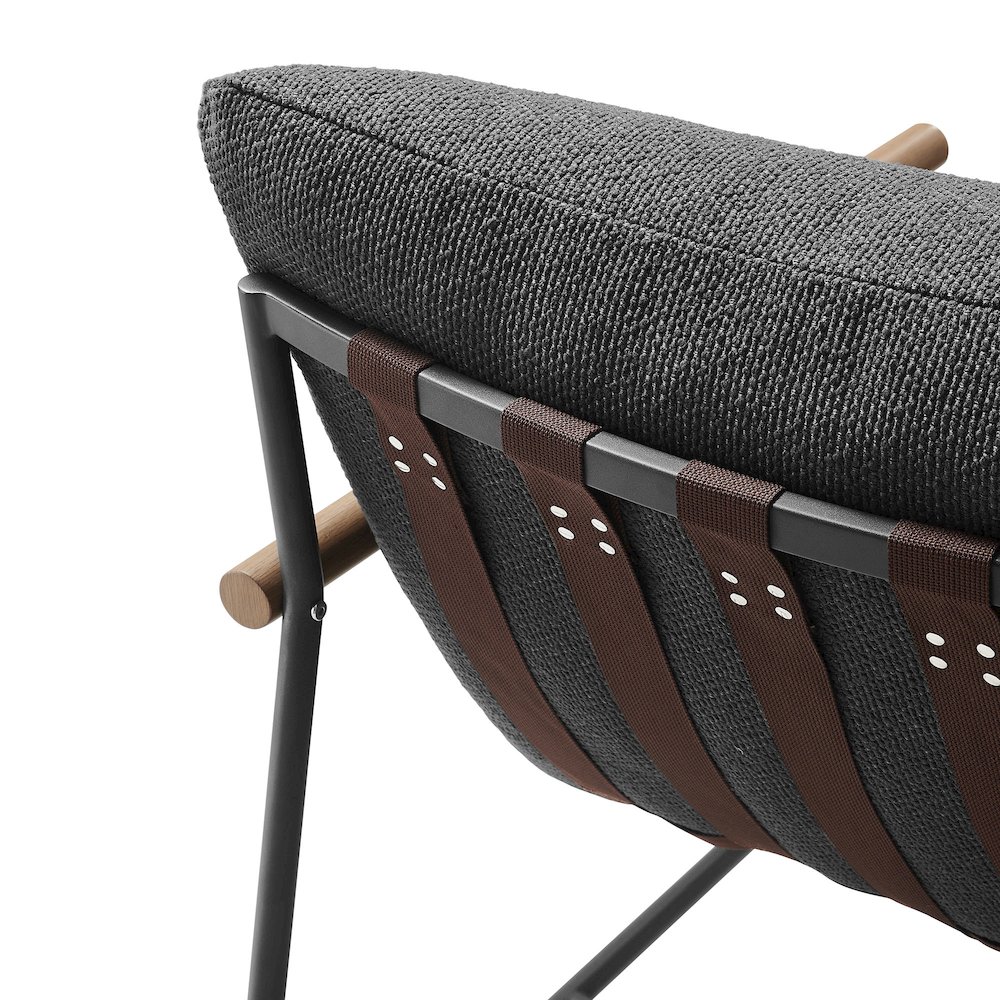 Raya Outdoor Patio Boucle Sling Lounge Chair. Picture 7