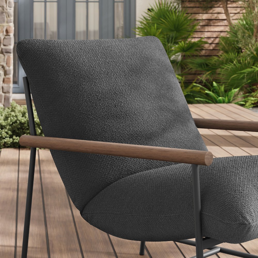 Raya Outdoor Patio Boucle Sling Lounge Chair. Picture 9