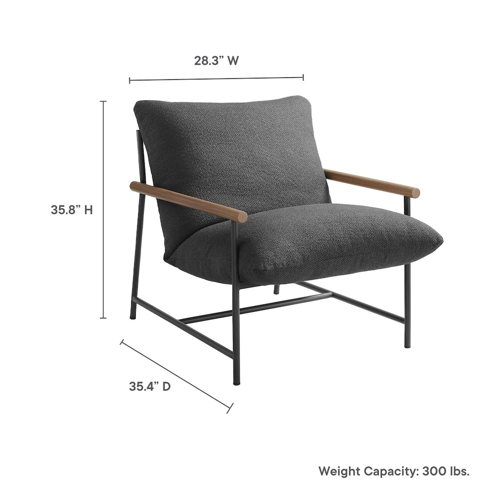 Raya Outdoor Patio Boucle Sling Lounge Chair. Picture 3