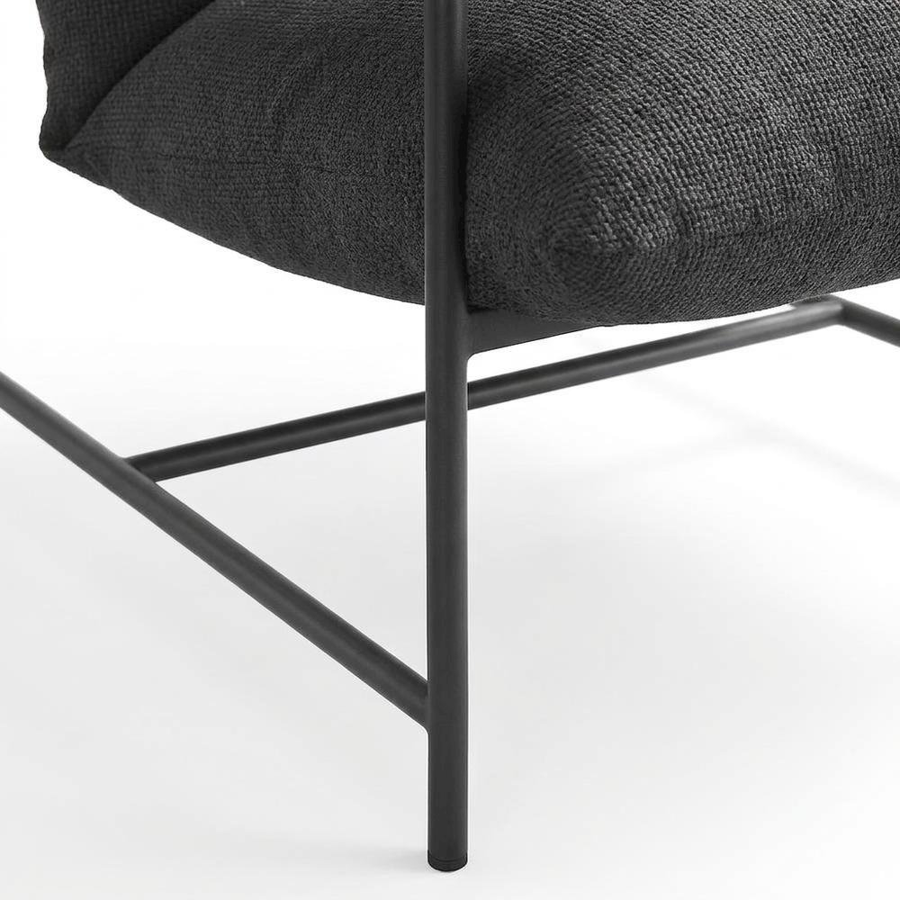 Boucle Sling Outdoor Patio Chair for Deck, Porch, and Accent Seating, Charcoal. Picture 7