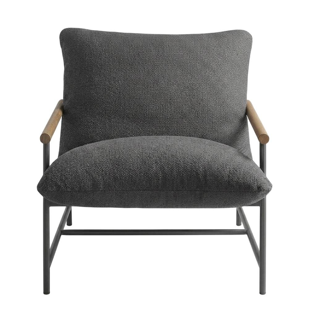 Boucle Sling Outdoor Patio Chair for Deck, Porch, and Accent Seating, Charcoal. Picture 1