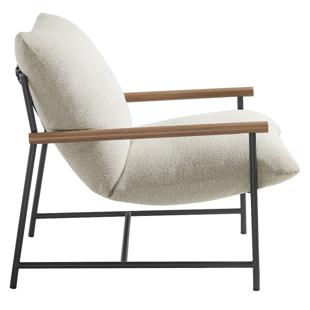 Raya Outdoor Patio Boucle Sling Lounge Chair. Picture 4