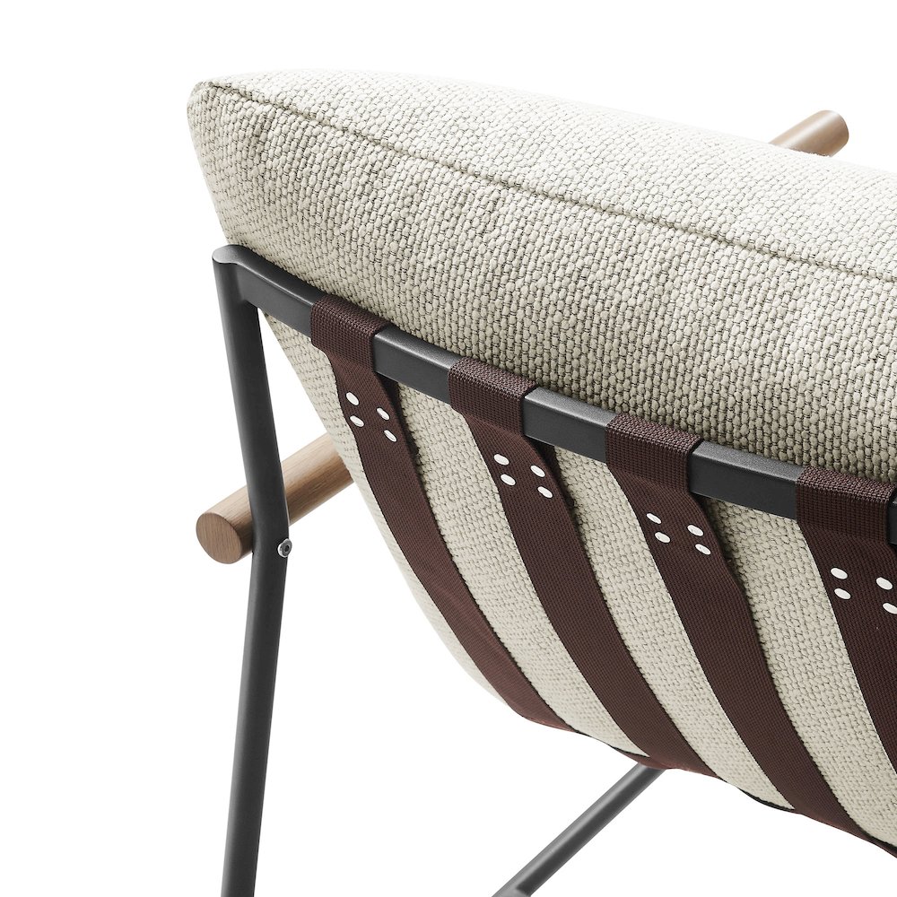 Raya Outdoor Patio Boucle Sling Lounge Chair. Picture 7