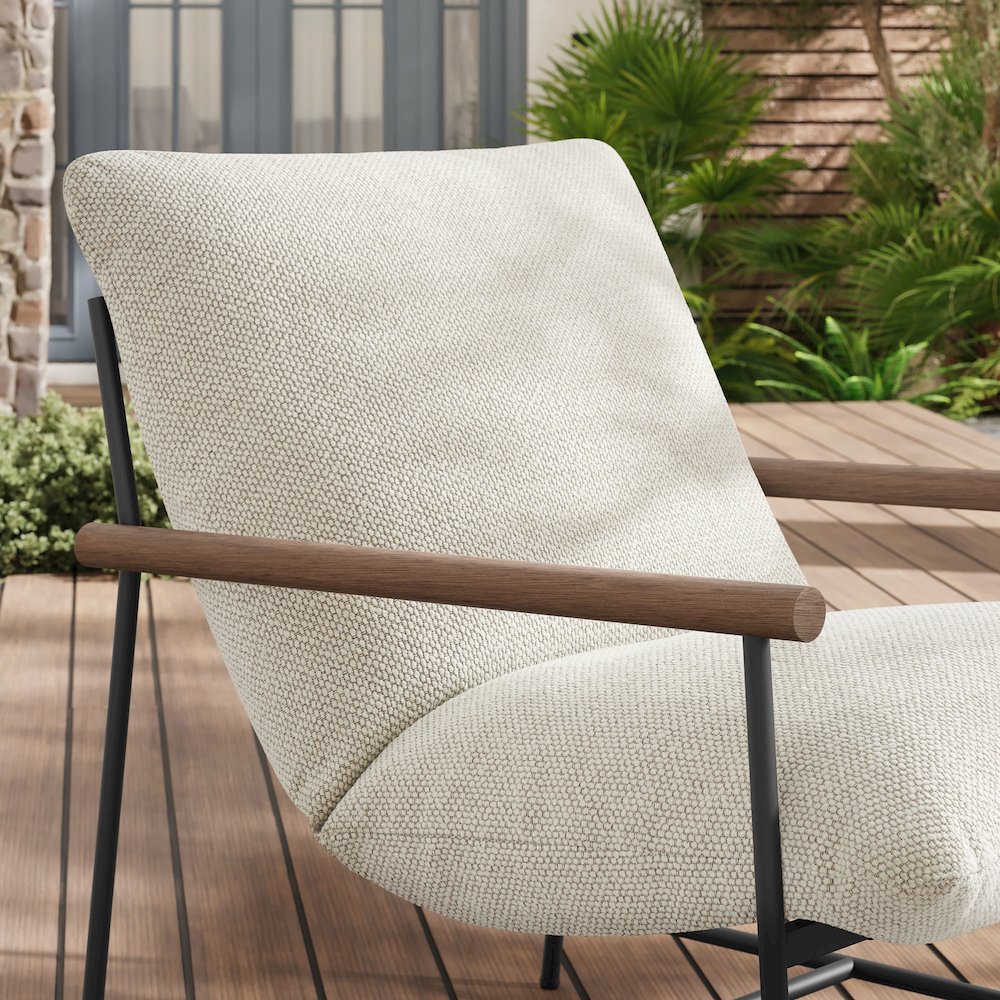 Raya Outdoor Patio Boucle Sling Lounge Chair. Picture 9