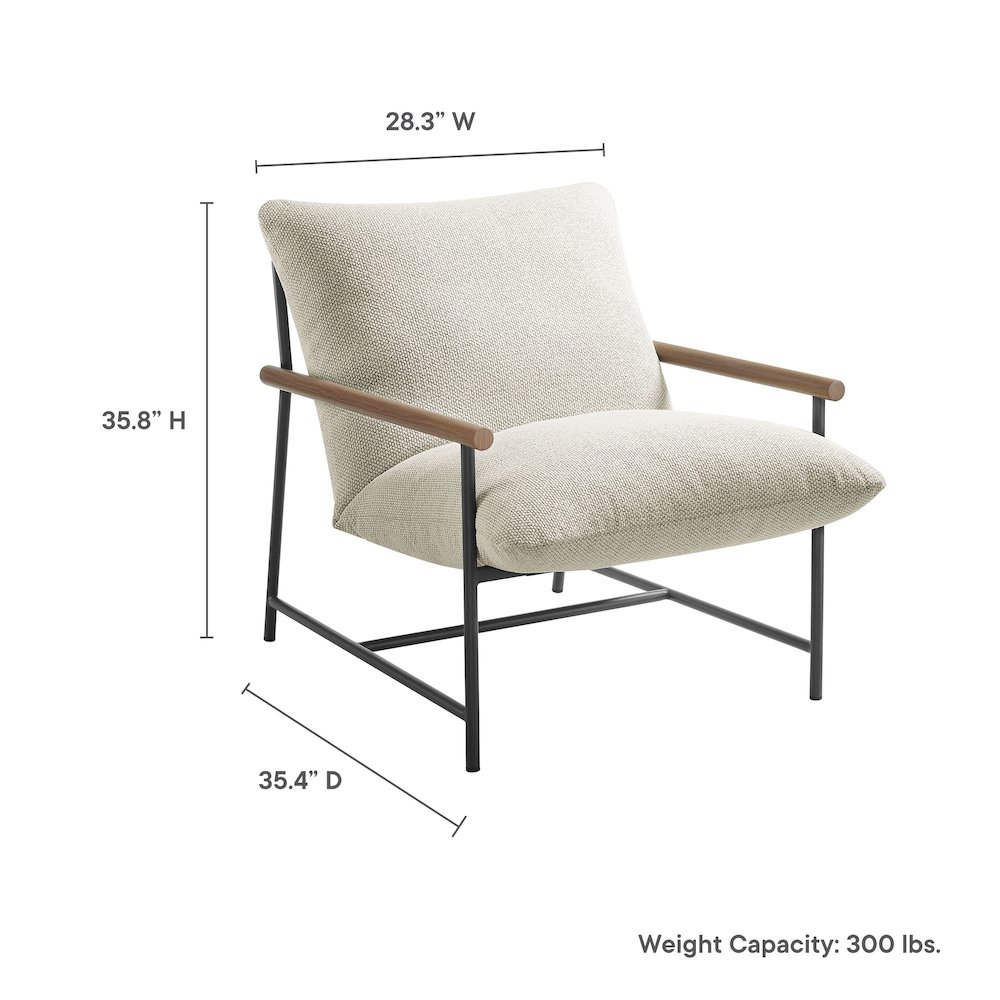 Raya Outdoor Patio Boucle Sling Lounge Chair. Picture 3