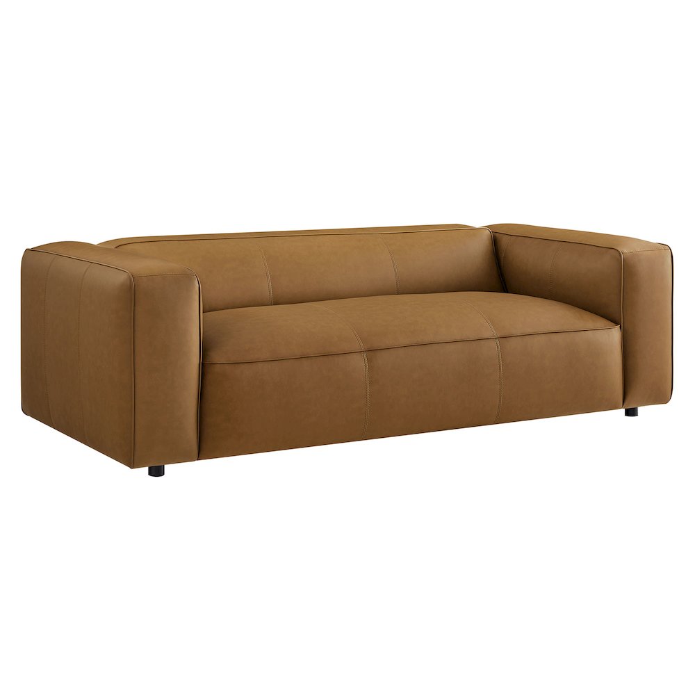 Auren Upholstered Vegan Leather Sofa. Picture 1