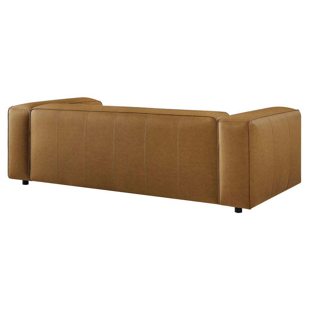 Auren Upholstered Vegan Leather Sofa. Picture 5