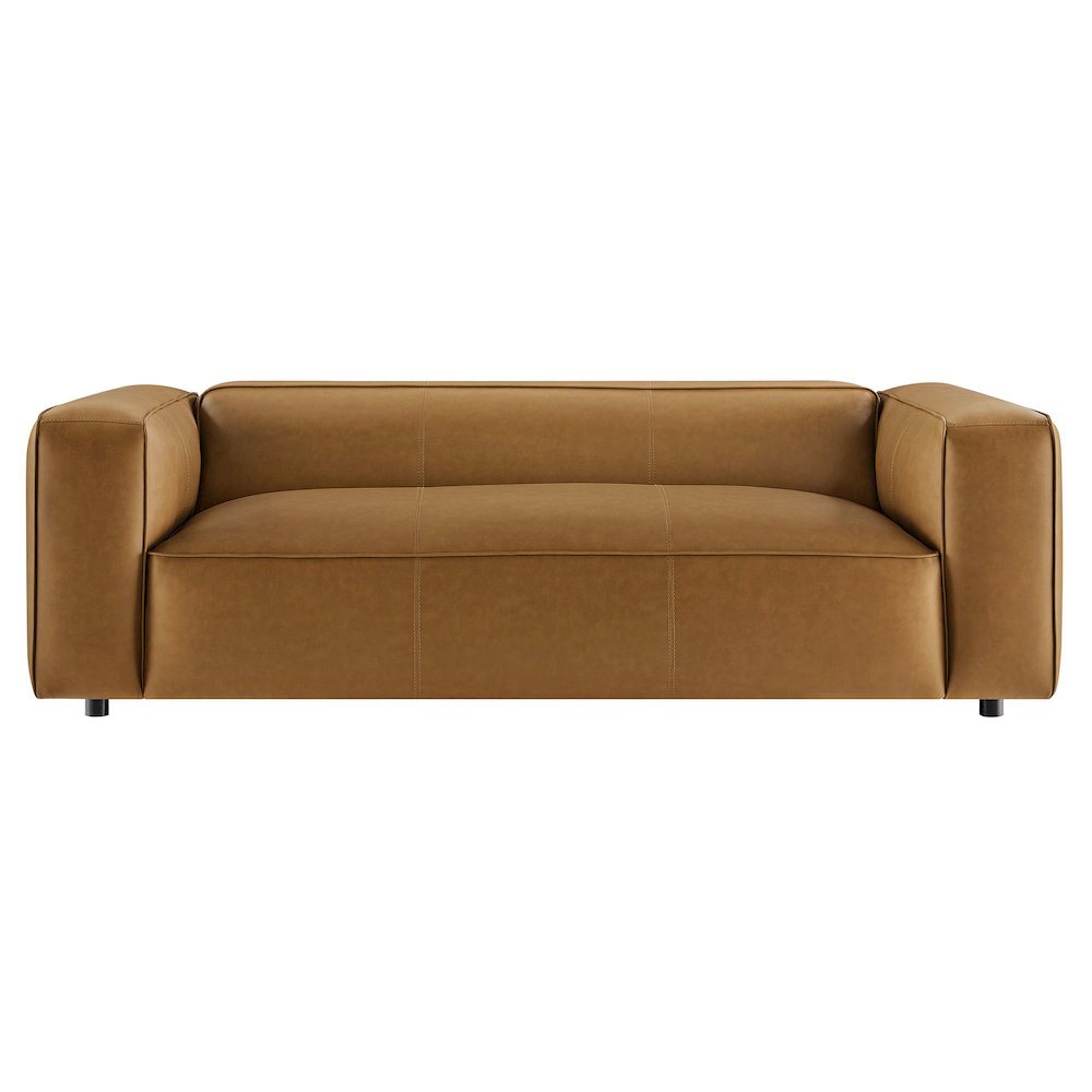 Auren Upholstered Vegan Leather Sofa. Picture 6