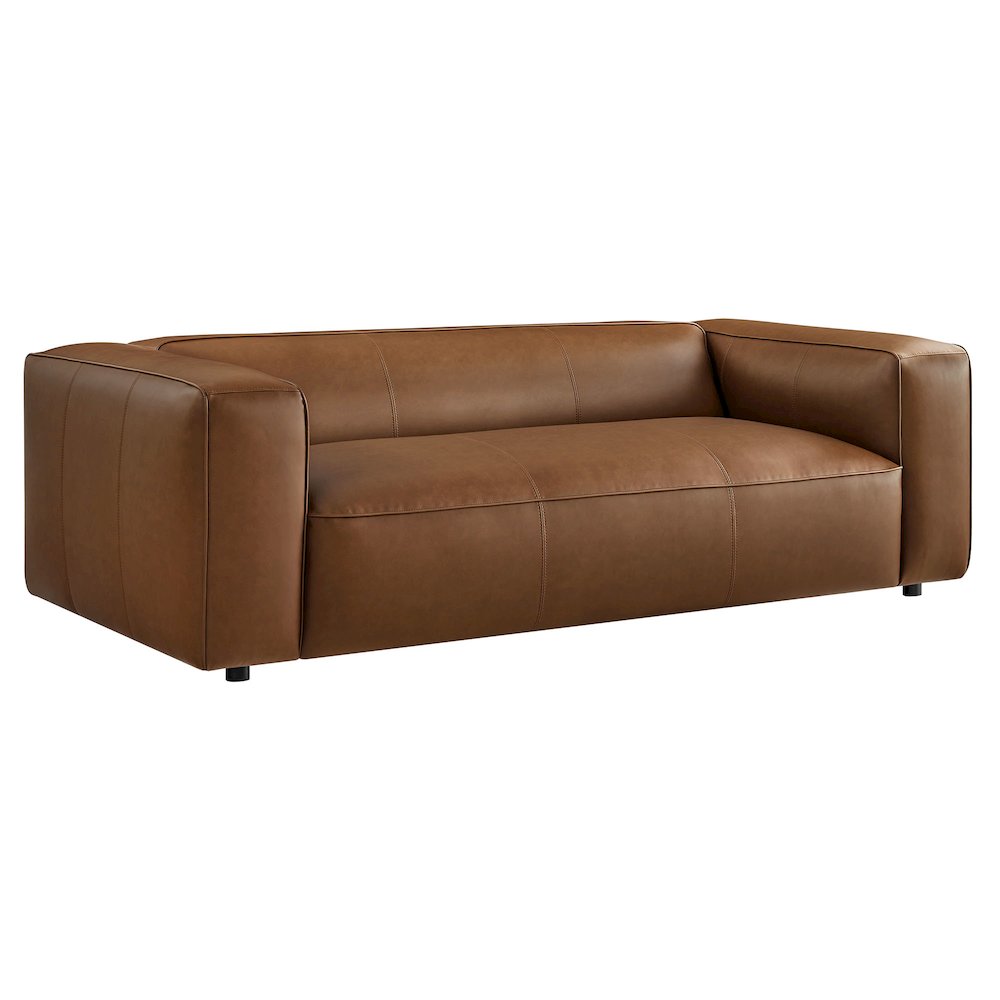 Auren Upholstered Vegan Leather Sofa. Picture 1