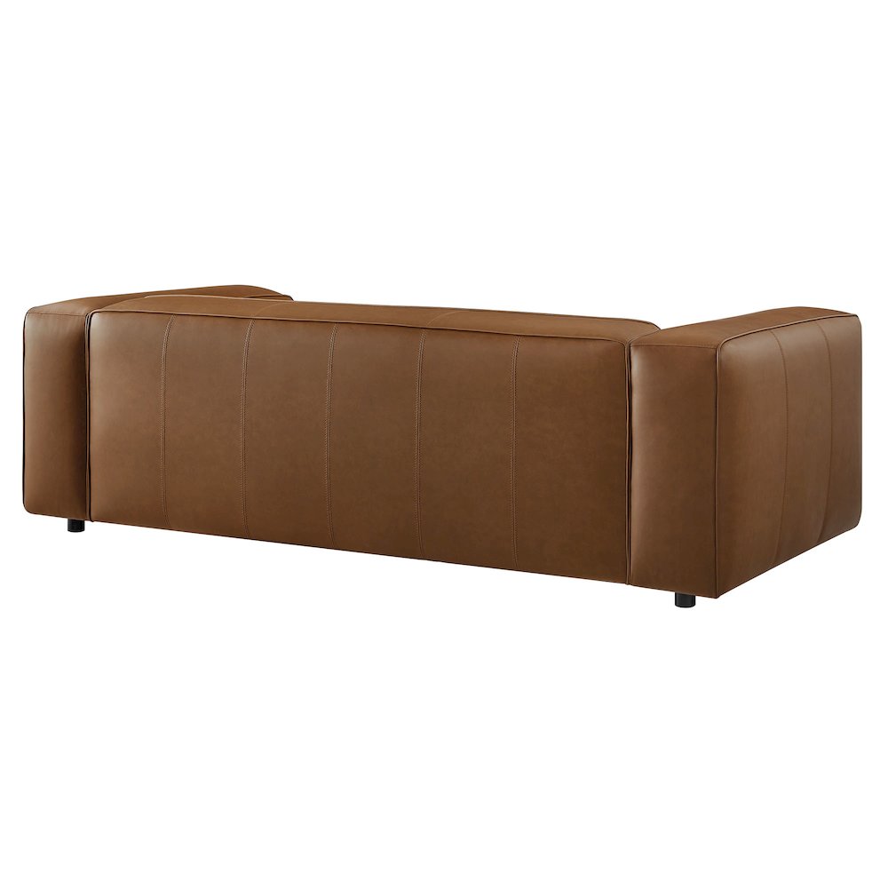 Auren Upholstered Vegan Leather Sofa. Picture 5