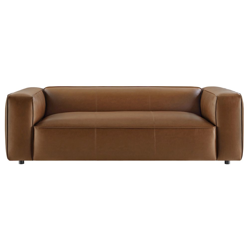 Auren Upholstered Vegan Leather Sofa. Picture 6