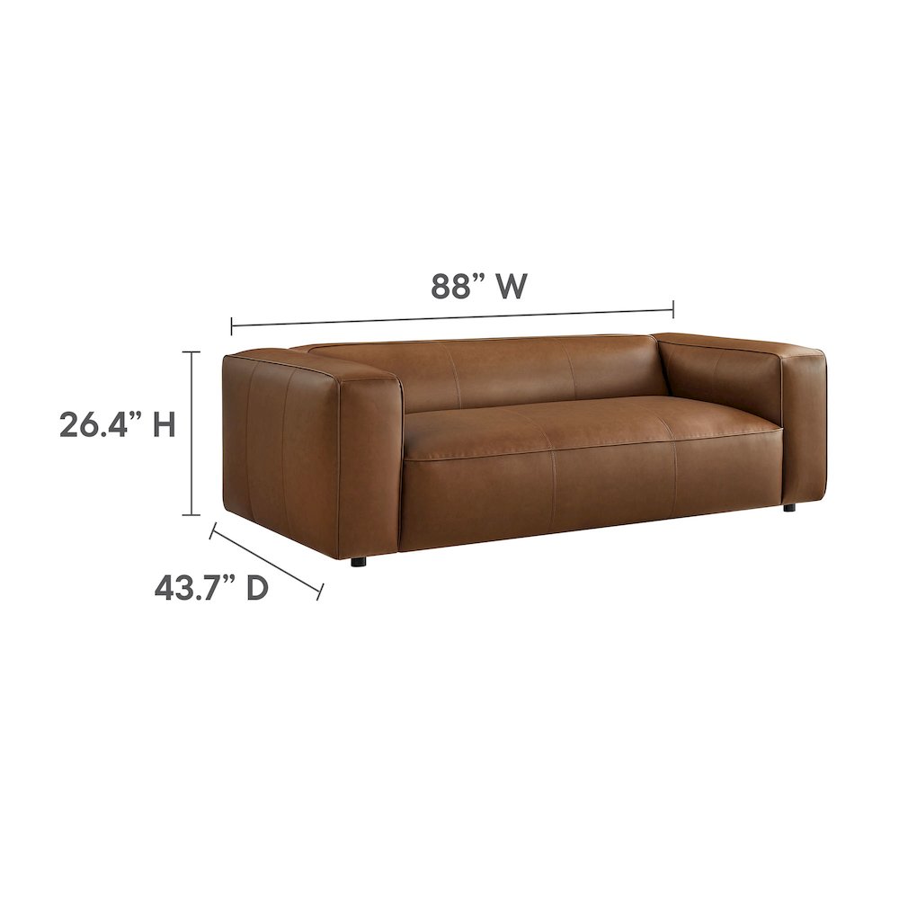 Auren Upholstered Vegan Leather Sofa. Picture 2