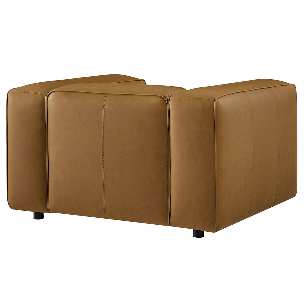 Auren Upholstered Vegan Leather Modular Armchair. Picture 5