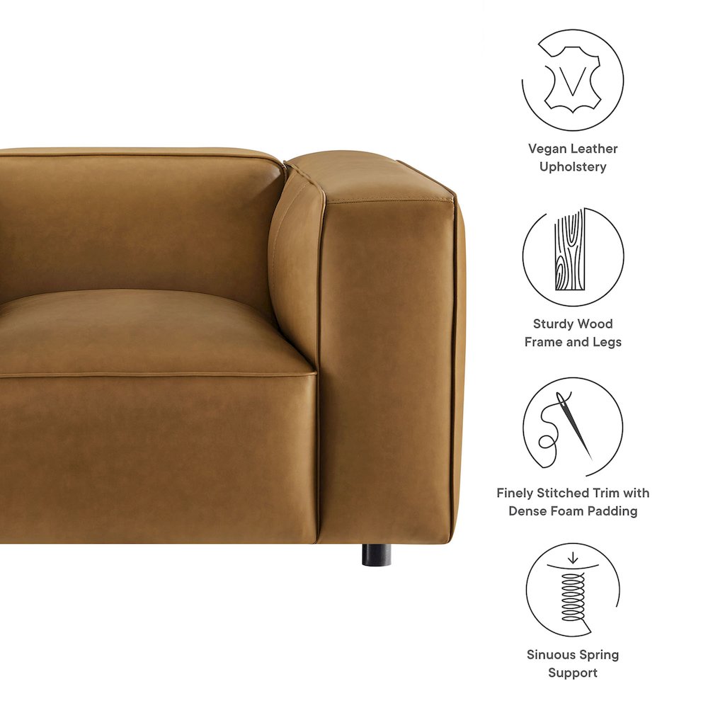 Auren Upholstered Vegan Leather Modular Armchair. Picture 2