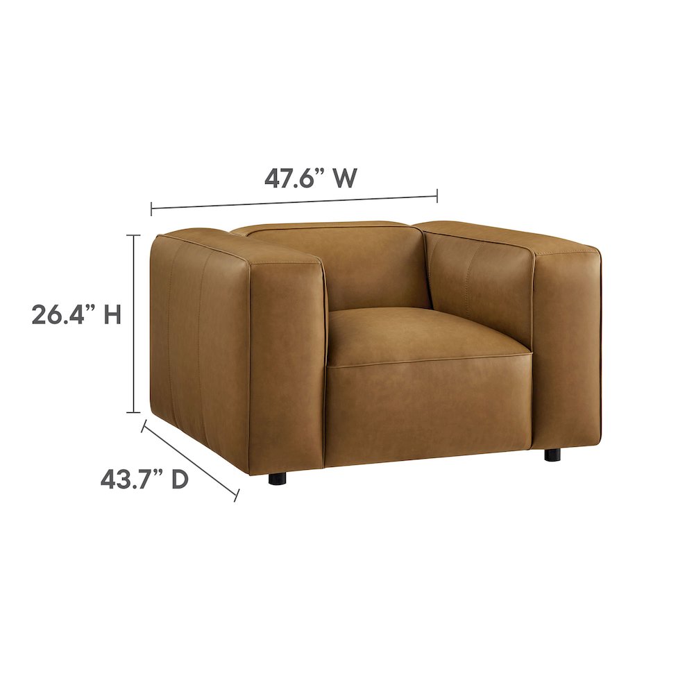 Auren Upholstered Vegan Leather Modular Armchair. Picture 3