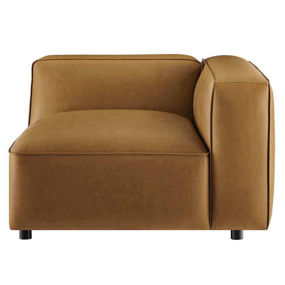 Auren Upholstered Vegan Leather Modular Right Armchair. Picture 6