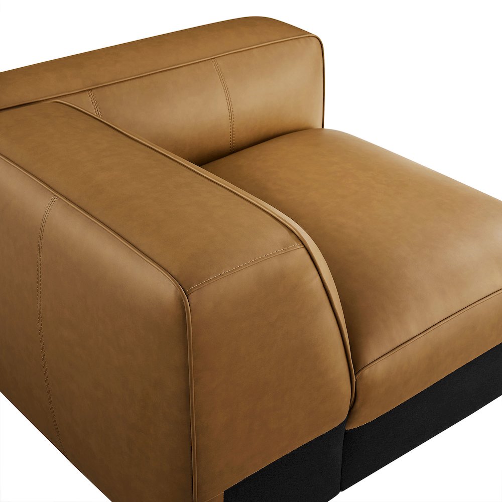 Auren Upholstered Vegan Leather Modular Right Armchair. Picture 7