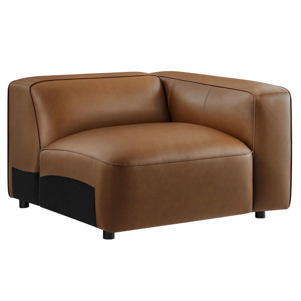 Auren Upholstered Vegan Leather Modular Right Armchair. Picture 1