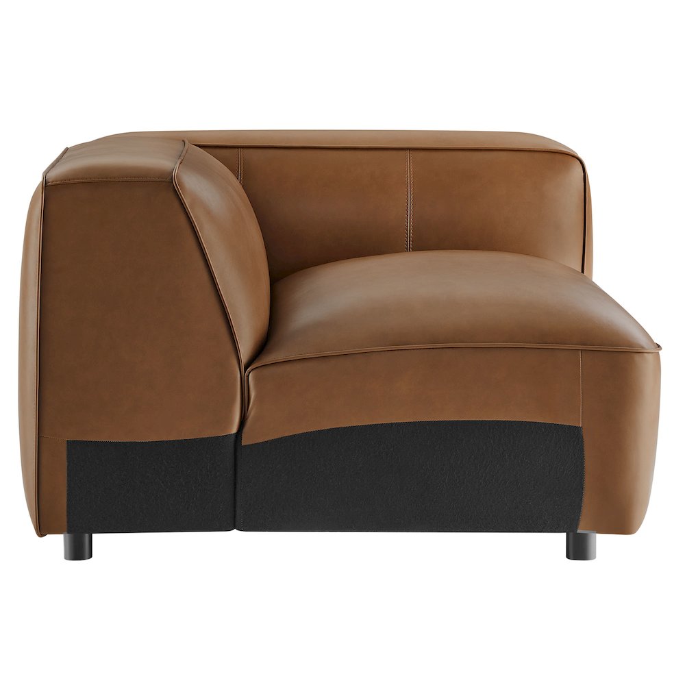 Auren Upholstered Vegan Leather Modular Right Armchair. Picture 4