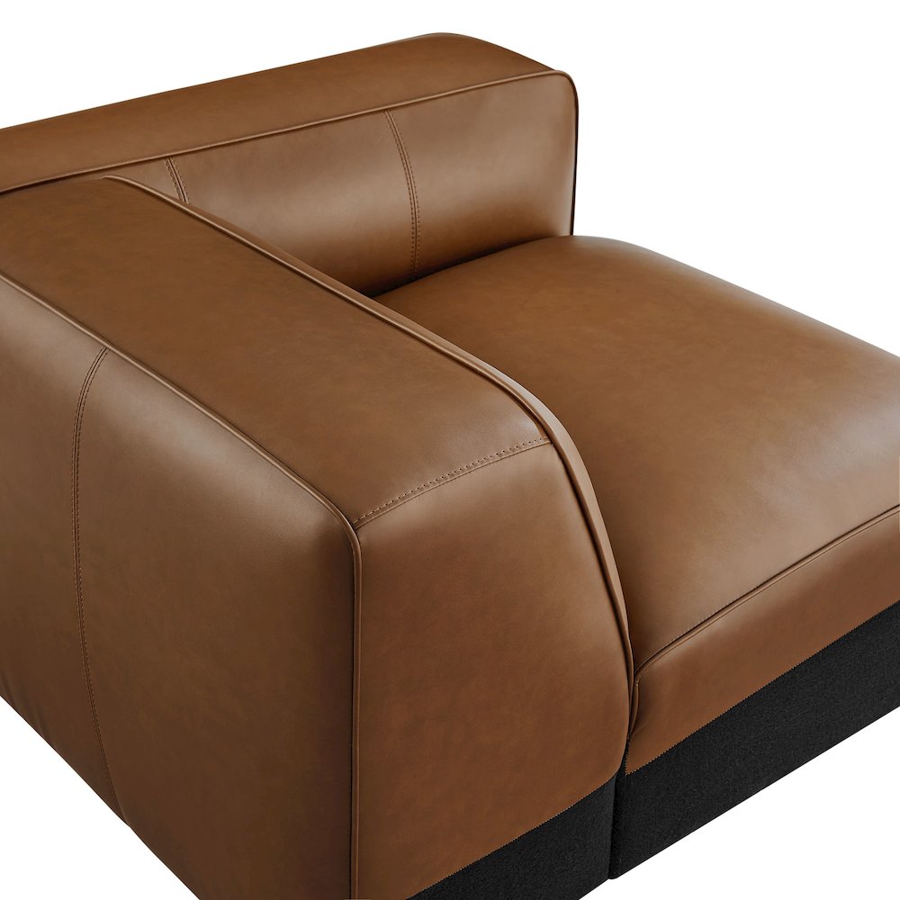 Auren Upholstered Vegan Leather Modular Right Armchair. Picture 7