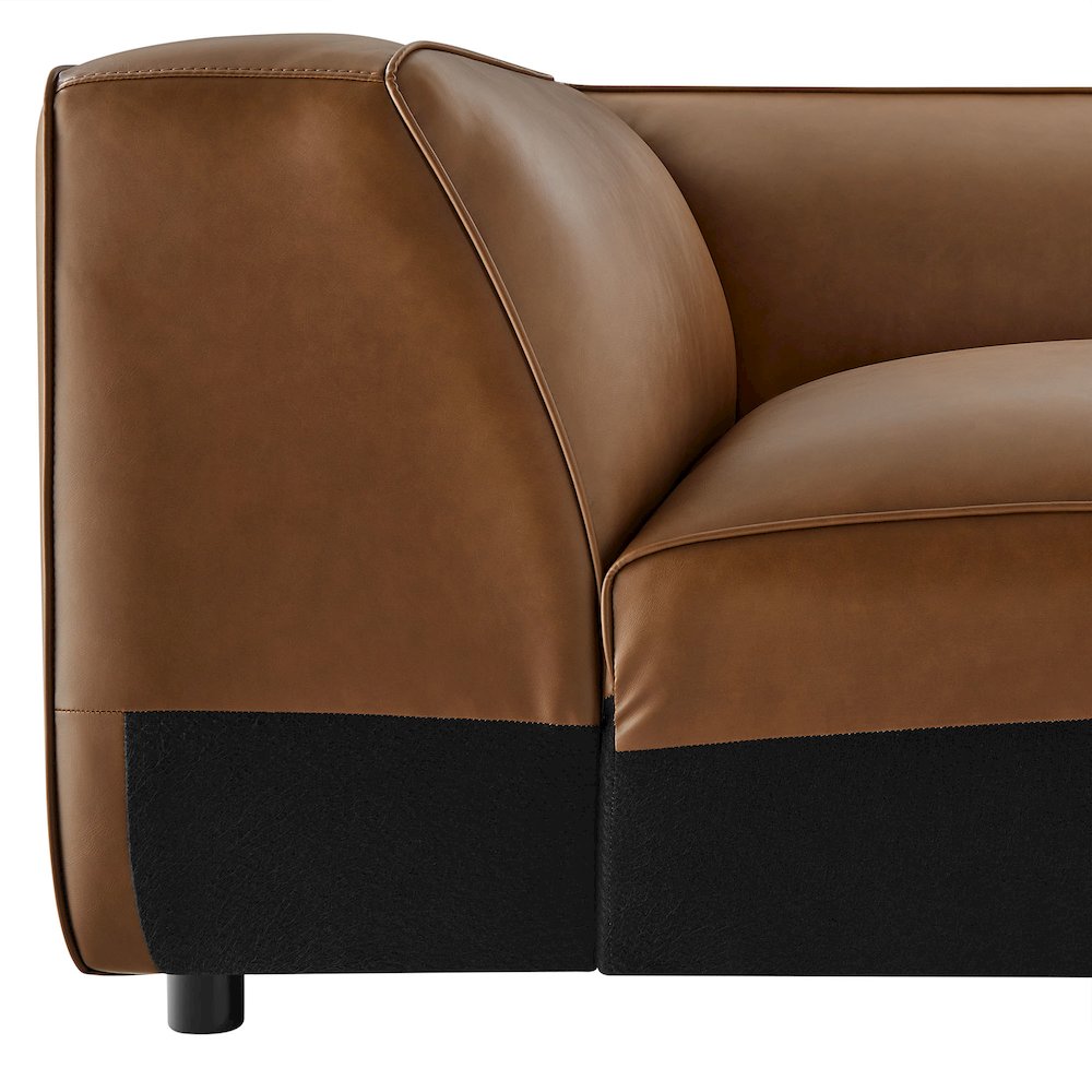 Auren Upholstered Vegan Leather Modular Corner Chair. Picture 7