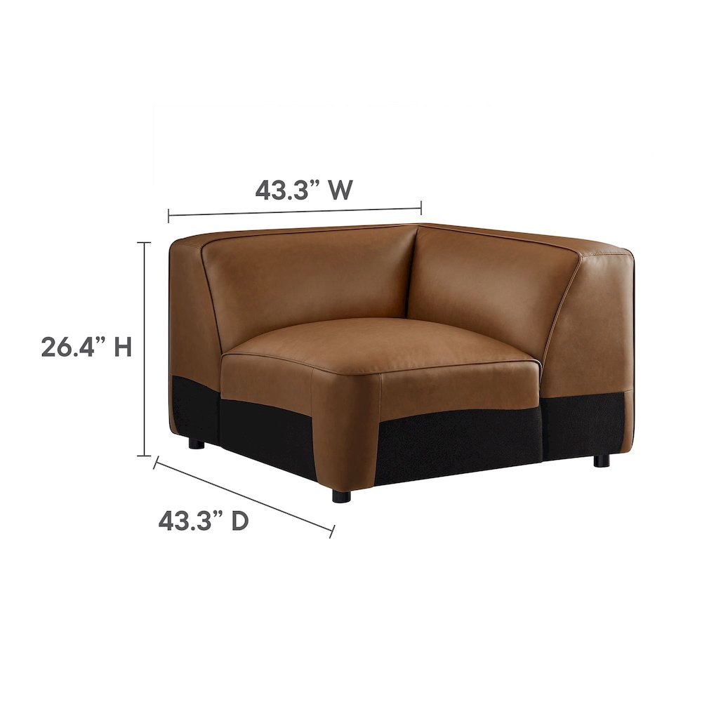 Auren Upholstered Vegan Leather Modular Corner Chair. Picture 2