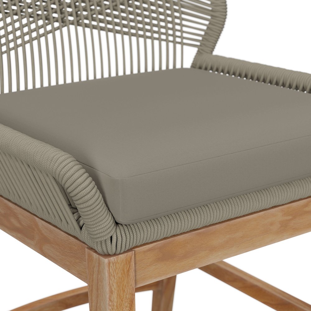 Wellspring Outdoor Patio Teak and Rope Counter Stool. Picture 7
