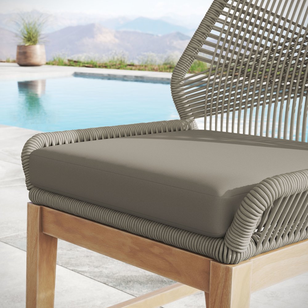 Wellspring Outdoor Patio Teak and Rope Counter Stool. Picture 9