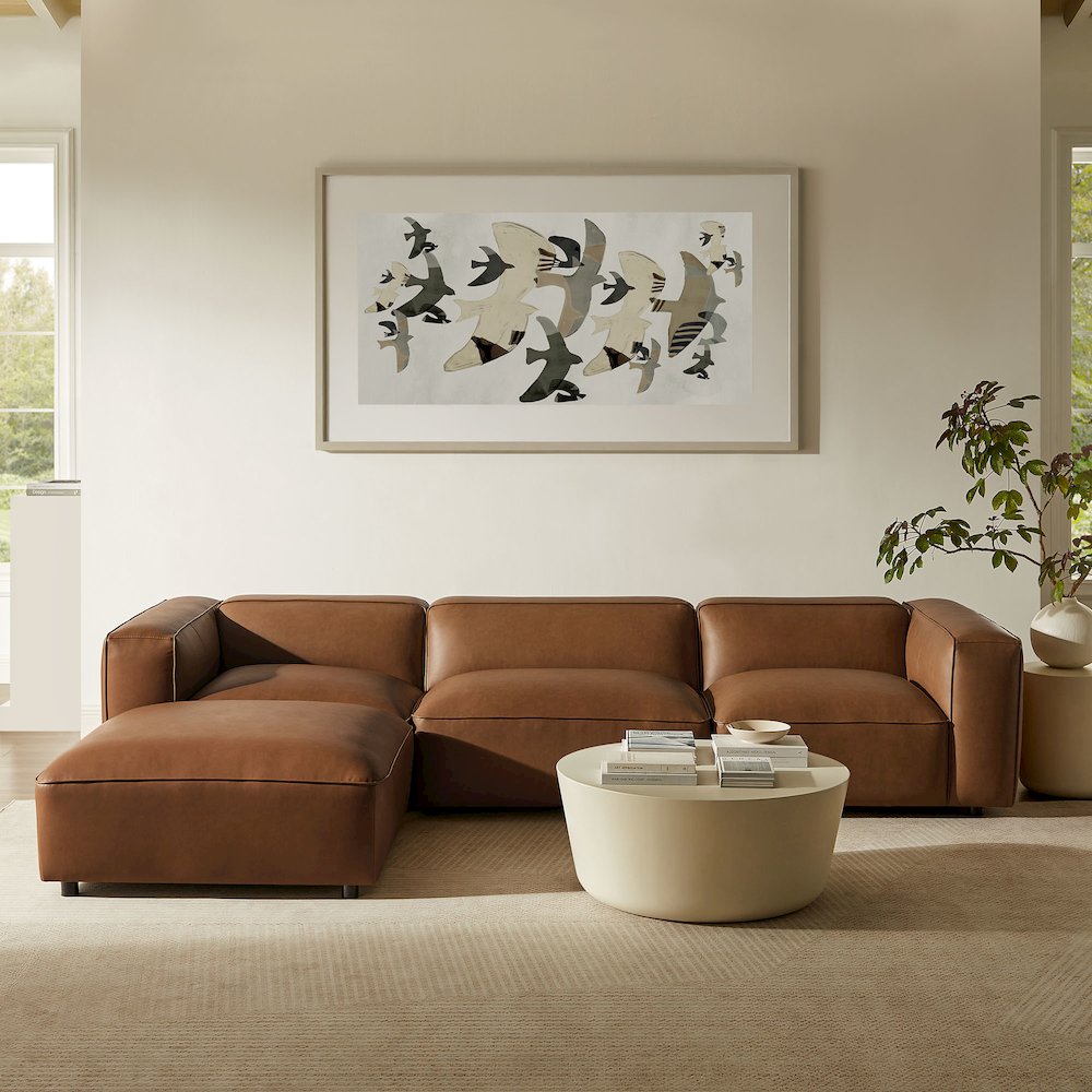 Auren 4-Piece Vegan Leather Modular Sofa Set. Picture 8
