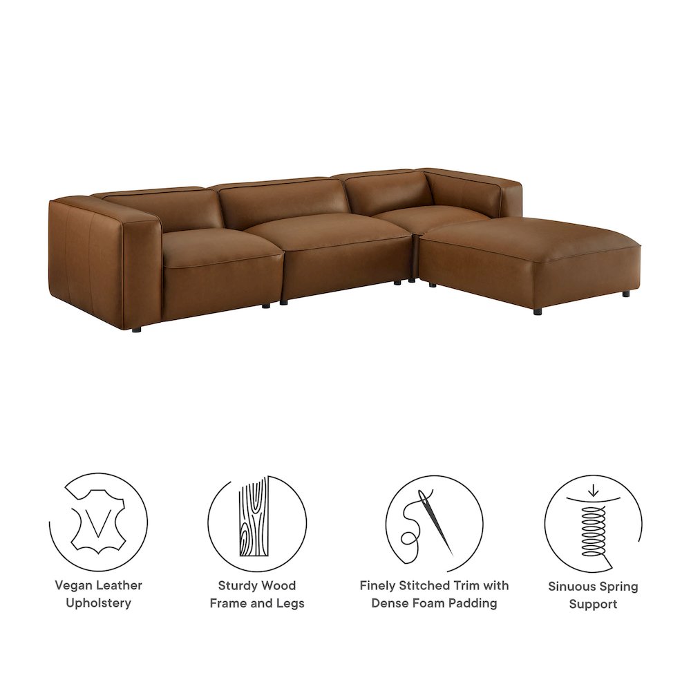 Auren 4-Piece Vegan Leather Modular Sofa Set. Picture 5