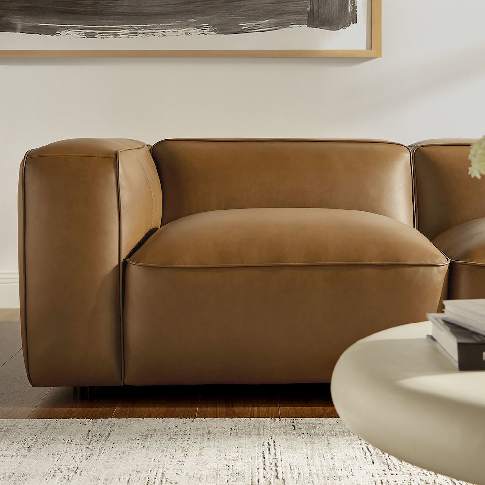 Auren 5-Piece Upholstered Vegan Leather Modular L-Shaped Sofa. Picture 9