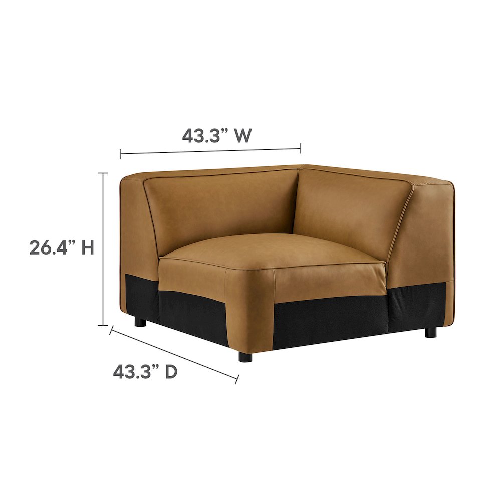 Auren 5-Piece Upholstered Vegan Leather Modular L-Shaped Sofa. Picture 2